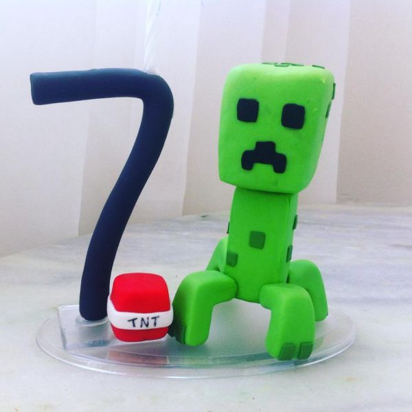 Vela Minecraft Creeper em biscuit
